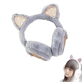 [Lyyxjsltd] 耳あて 子供 イヤーマフ 防寒 耳当て キッズ 猫の耳 耳カバー 冬 可愛い ふわふわ 動物 イヤーウォーマー 子ども 女の子 男の子 防風 暖かい 裏起毛 耳の保護 園児 小学生 通学 通園 通勤 雪遊び アウトドア お出かけ 寒さ対策 ギフト(グレー)