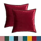 kissenbezüge sofakissen PREMIUM-MATERIAL GEWÄHLT: Die Samt Sofakissenbezüge in 50 x 50 cm sind aus Mikrofaser-Samtstoff hergestellt, der eine doppelte Dicke erzeugt, um eine optimale Geschmeidigkeit zu erreichen - Mikrofaser Samt Kissenbezug hat einen Ruf für die Aufrechterhaltung der Form ohne Fußeln oder Verblassen nach häufigen Maschinenwäschen - Dicht gepackter Samtkissenbezug, der sich durch seine Haltbarkeit auszeichnet, wird für längere Zeit flach bleiben.
