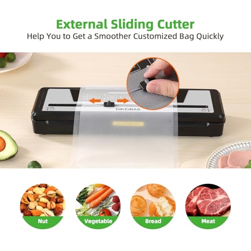 Image of Vacuum Sealer Machine | Powerful 85kPa Suction | Bags and Cutter Included | Compact One-Touch Automatic Food Sealer with External Vacuum System | Preserve Freshness, Prevent Freezer Burn