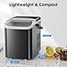 DUMOS Ice Maker Countertop Ice Machine Compact Size with Handle, 26lbs in 24Hrs, Black