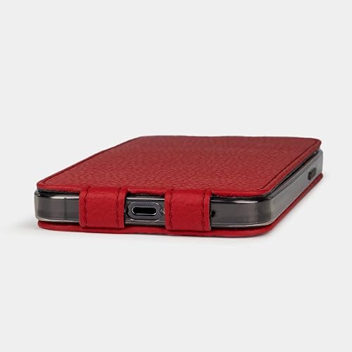 Miniatura 4 de Funda tipo cartera para iPhone 14 Pro - Funda plegable e imantada - Fabricada en Francia con piel Premium - ROJO