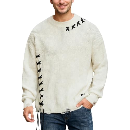 Pull laine homme motif avec capuche chaud veste tricot hiver