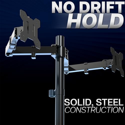 VIVO Dual Monitor Desk Mount, Heavy Duty Fully Adjustable Stand, Fits 2 LCD LED Screens up to 32 inches and 22 lbs Each, Black, STAND-V032 by VIVO - Image 8