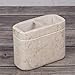 Creative Home Natural Champagne Marble Toothbrush Holder for Bathrooms, Rectangular Bathroom Countertop Organizer, Makeup Brush Holder, 5.5 x 2.6 x 4.5 Inch, Beige