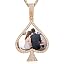 377 Spades rose gold heart pendant&cuban chain]