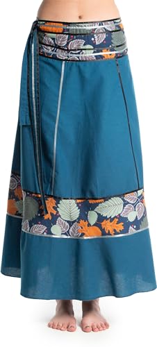Ufash Wrap-Around Skirt Boho Goa Gipsy - Colorful Maxi Skirt from India, with Ties - Skirt for Women & Men - in Winter & Summer, Blue 2