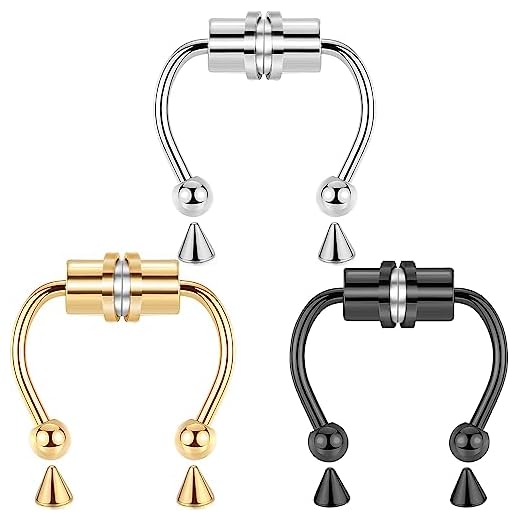 KWUNCCI Magnetic Septum Nose Ring Nose Cuffs Fake Septum Fake Nose Ring Fake Piercing for Non Pierced Nose Nose Ring Hoop Emo Accessories