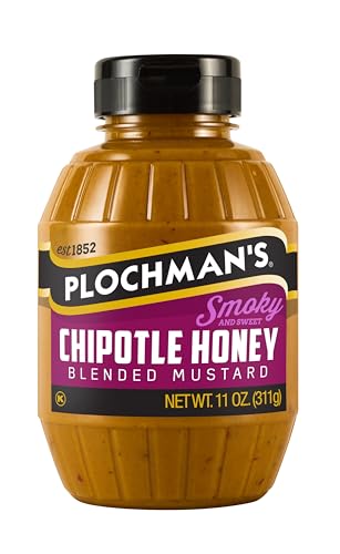 Plochman's Honey Chipotle Mustard, Smoky Spicy Sweet Gourmet Condiment, 11 Ounce