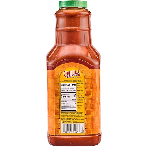 Cholula Chipotle Hot Sauce, 64 fl oz - One 64 Fluid Ounce Bulk Container of Chipotle Pepper Sauce, Made with Chipotle, Arbol and Piquin Peppers, Perfect for Burgers, Wings, Hummus and More - Thumbnail 2