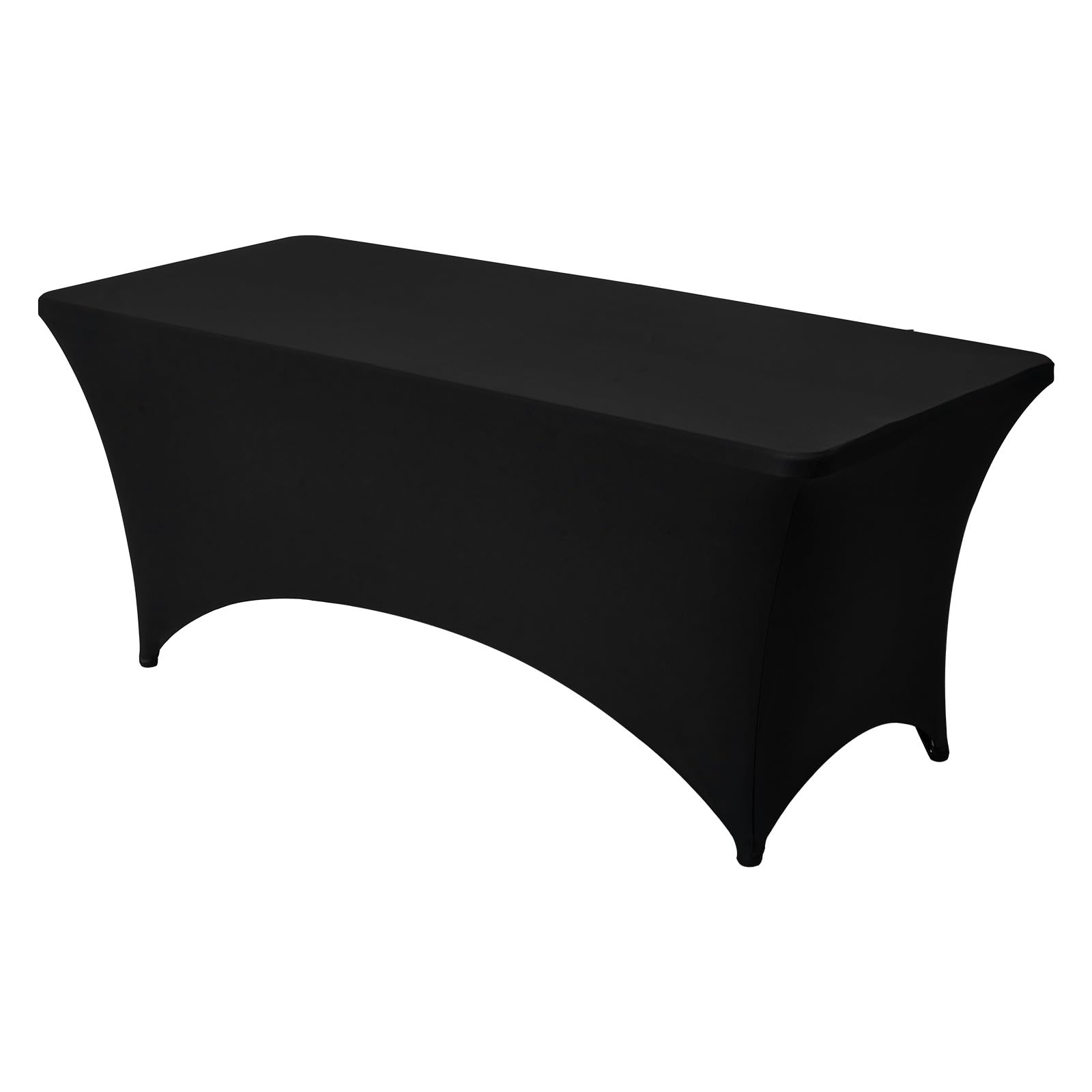 VEVOR Nappe Extensible rectangulaire 183 x 76 x 76 cm, Couverture de Table Infroissable en Polyester et élasthanne, Lot de 3, Lavable en Machine, pour fête, Mariage, Cocktail, Banquet, Festival, Noir