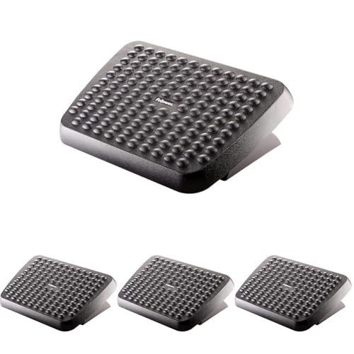 Fellowes Apoio para os pés ergonómico ajustável para escritório, cor preta (embalagem de 4)