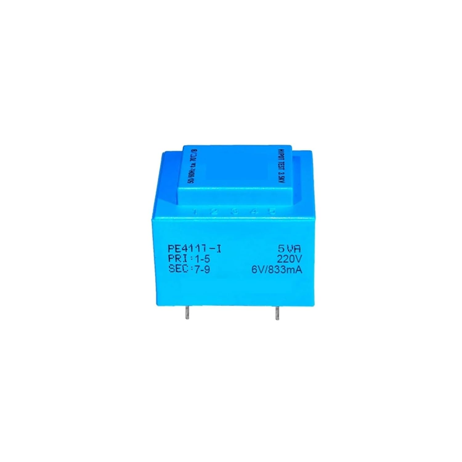 PE4117-I 5VA 230V/380V / 6Vx2/7.5Vx2/9Vx2/12Vx2/15Vx2/18Vx2/24Vx2 Encapsulated Transformer for PCB Mounted Isolation 1Pcs(5VA 380V 7.5Vx2)
