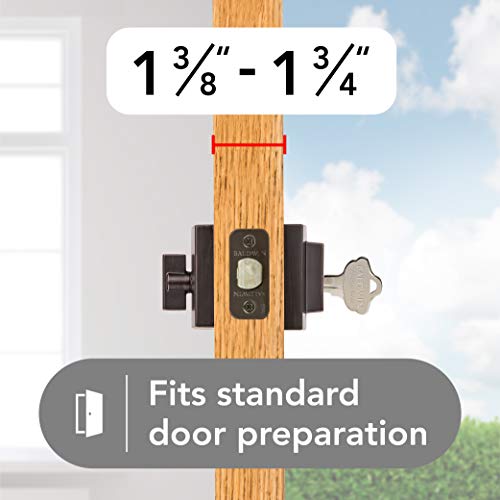 Baldwin Spyglass, Single Cylinder Front Door Deadbolt Featuring Smartkey Re-Key Technology And Microban Protection, In Venetian Bronze #TOP5