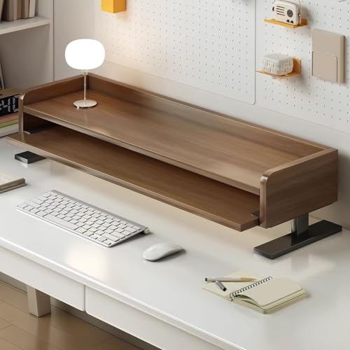 Image of Monitor Riser for Desk, Computer Screen Stand Organizer, Desktop Shelf to Raise Display for Office Home and Student Workspace(White,31.4in /80cm)