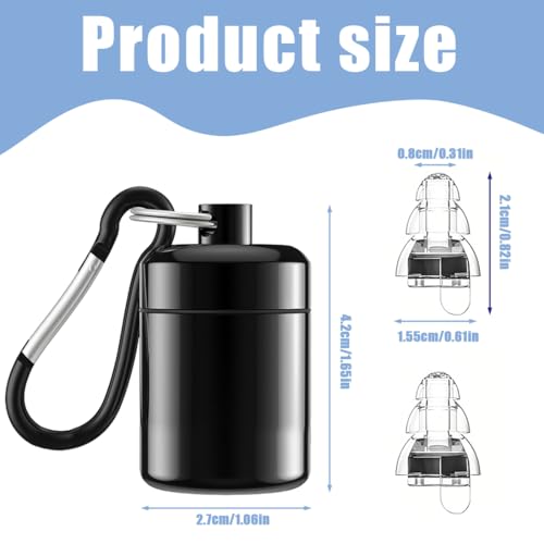 VPOUERY Ohrstöpsel Konzert, 2 Stück Loop Earplugs, Ohrenstöpsel-ohrenschutz lärmschutz geräuschunterdrückende für festival flugzeug arbeit musik motorrad musiker hörschutz Schwarz