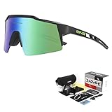 KAPVOE Polarisiert Fahrradbrille mit 4 wechselgläser TR90 Rahmen für Herren Damen Sport Radfahren MTB Sportsonnenbrille Radbrille Sportbrille Fahren Angeln Baseball Laufen CE Zertifiziert 10