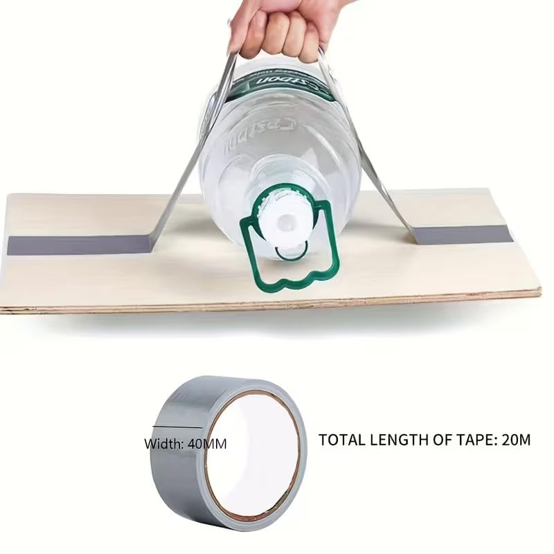 Duct Tape Super Strong Waterproof Silvery Gray Heavy Duty Adhesive for Walls Plastics Glass Wood Packing Repair Cable Bundling, Width40mm*Length20m