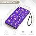 SEBNATAL Adults Fashion Leather Wallet, Small Slim Thin Credit Card Wallets, Lightweight Alien Galaxy Art Purple Long Purse for Everyday Carry