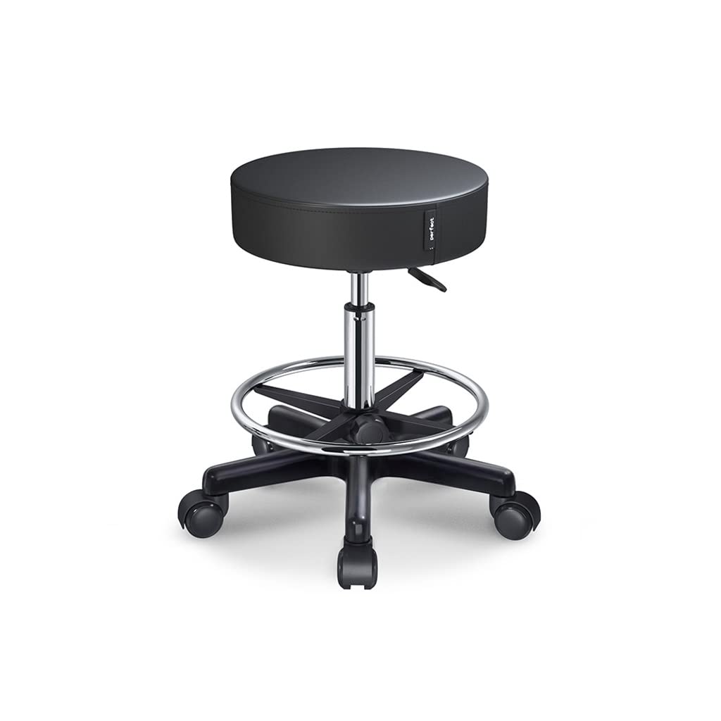Tabouret de bar moderne noir et chaise haute rotative réglable pour comptoir