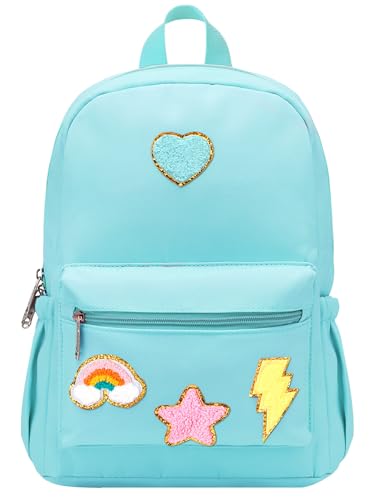 Bulyoou Preppy Backpack for Girls Back to School Gift Light Blue