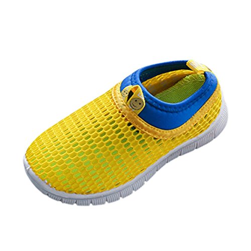 KONFA Teen Toddler Baby Boys Girls Mesh Running Sneakers,for 0-13 Years Old,Children Honeycomb Sport Shoes (12-13 Years Old, Yellow)