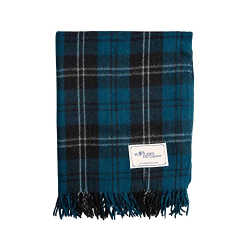 The Scotland Kilt Company Knee Travel Rug Tartan Wool Blanket - Ramsay Blue - Fringed Edges, Lightweight, Soft, Machine Washable Shawl