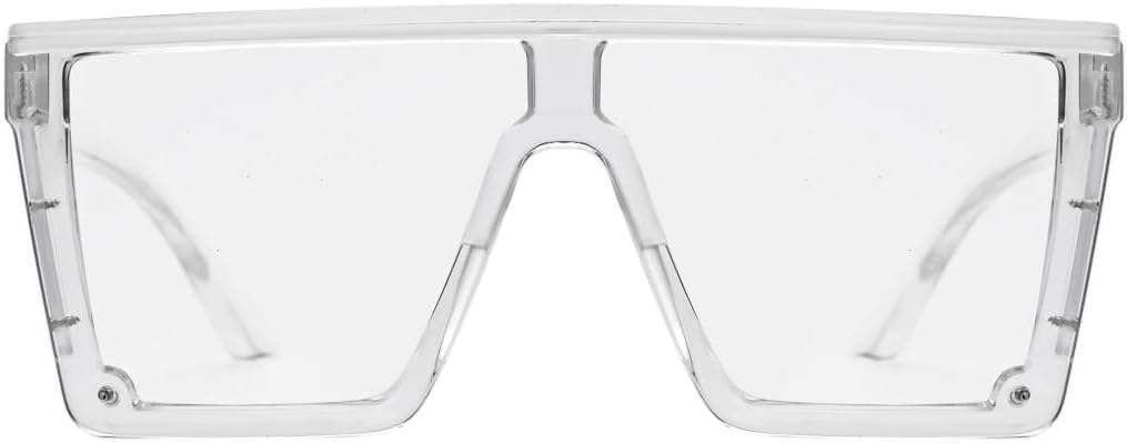 Fashion AnsiZ87 Designer Safety Sunglasses for Men Women Large Flat Square Trendy Mirrored Side Shield