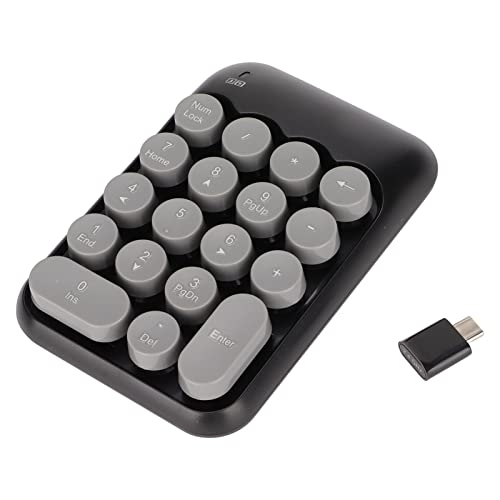 Vbestlife 18 Keys Wireless Numeric Keypad, Portable Typec Number Keypad Mini Computer Usb C Number Keyboard Vintage Round Frosted Numeric Keypad For Laptop #TOP26