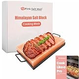 Himalayan Salt Cooking Block – 2" Himalayan Salt Block for Grilling, Chilling & Serving Cooking, BBQ, Himalayan Salt Slab with Premium Quality Metal Holder 12x8x2 Inches