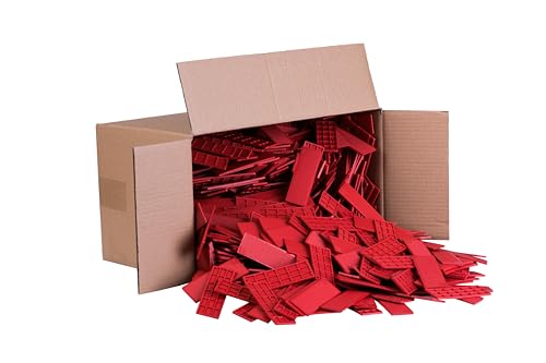 DECKLINE Abstandshalter Kunststoff - 1000 Stück - 34 x 100 x 3 mm - Set - Distanzklötze für Fußböden, Fenstern und Türen - Verglasungsklötze - Unterlegplatten - Fensterklötze