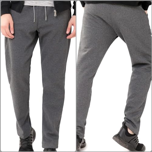 Jeshowmen Calças de moletom masculinas forradas de lã de ovelha calça esportiva de inverno masculina