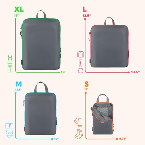 4 Set Packing Cubes for Carry On Suitcase – Best Packing Cubes for Business Travel Organizer Image 4