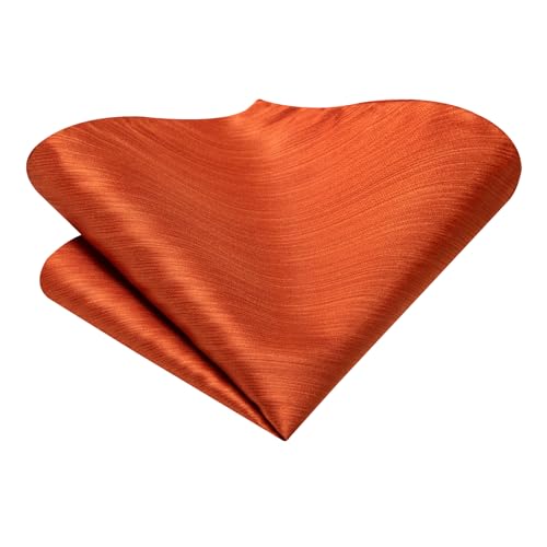 Image of Hi-Tie Men Silk Ties Set with Flower Lapel Pin Necktie Pocket Square Cufflinks for Tuxedo Wedding Business
