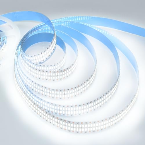 Image of SUYOOULIN LED Strip Lights, 16.4ft Dimmable DC 12V SMD 2835 Double Rows 2400 LEDs 52000LM Super Bright LED Ribbon Strip, Non-Waterproof IP21 for Home Party Decoration(Daylight White 6500K)