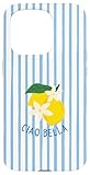 Blue Striped Lemon European Summer Feminine