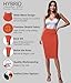 Hybrid & Company Women's Premium Nylon Ponte Stretch High Waist Pencil Suit Skirt Below Knee KSK45002X 1073T NW Orange 2X