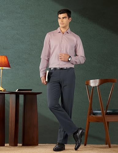 Image of Louis Philippe Men's Regular Fit Easy to Iron Everyday wear Premium Cotton Full Sleeve Solid Formal Shirt