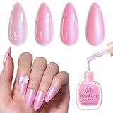 AZUREBEAUTY Pearl Iridescent Pink Shimmer Nail Polish Quick Dry Natural Infinite Shine Nail Lacquer Fingernail Polish Strengthening Treatment Kit Salon-Quality for Women 10ml