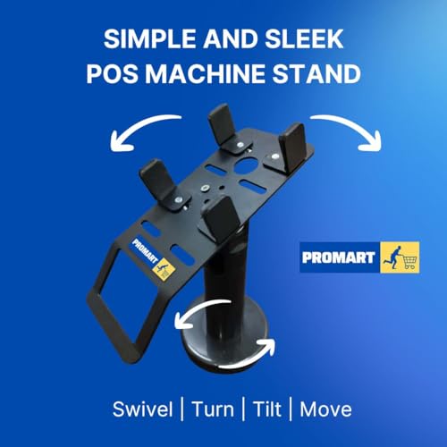 Image of PROMART EDC | POS Machine Rotatable and Adjustable POS Display Stand Cashier Counter Credit Card Machine Display Stand (Black)