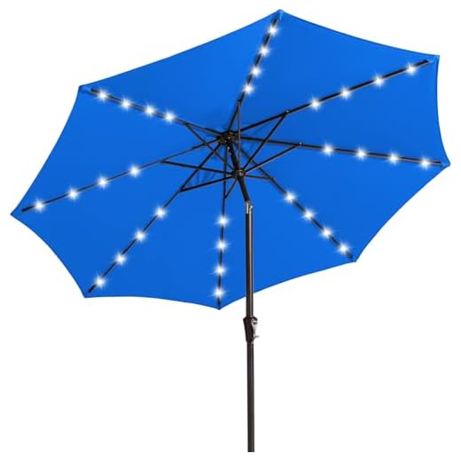 Best color umbrella to beat the sun 9FT Outdoor Solar Patio Umbrella