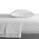 Saturday Park Dark Gray Hearts Twin Sheet Set - 3 Piece 100% Cotton Bedding - Oeko-TEX Certified
