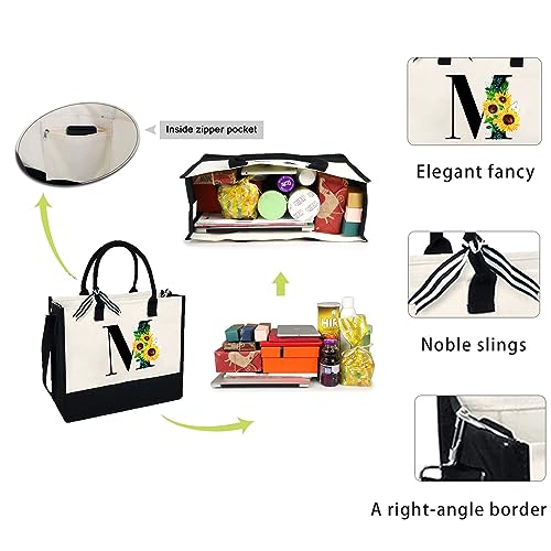 Bolso Tote con Cremallera, Monograma 13oz para Mujer miniatura 5