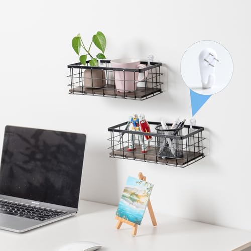 ROSE-BLOOM-Small-Metal-Wire-Storage-Basket-Decorative-Wood-Base-Organizer-Bins-for-Bathroom-Kitchen-Laundry-Room-Pantry-Basket-for-Toilet-Paper-Fruits-Spices-1-Pack ROSE BLOOM Small Metal Wire Storage Basket Decorative Wood Base Organizer Bins for Bathroom Kitchen Laundry Room Pantry Basket for Toilet Paper Fruits Spices 1 Pack