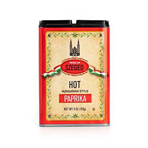 Pride of Szeged Hot Paprika Powder, Spicy Hungarian Style Seasoning, Bright Red, 4 oz. Tin, 1-Count - Thumbnail 2
