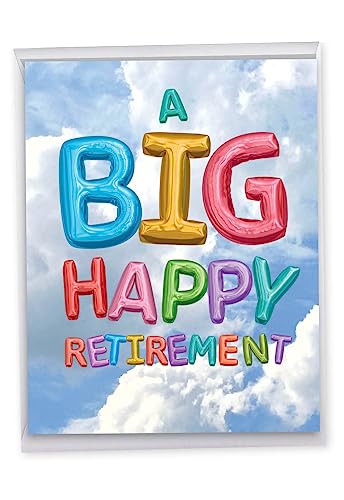 The Best Card Company - Jumbo Retirement Card from All of Us (8.5 x 11 Inch) - Big Group Notecard for Retiree - J5651ERTG-US