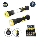 Linterna led xl 1+1 led 200-150 lumens incluye: gancho + magnetico + cabeza rotativa y 4 pilas aaa (pilas incluidas) largo 18cm diametro del led 5cm
