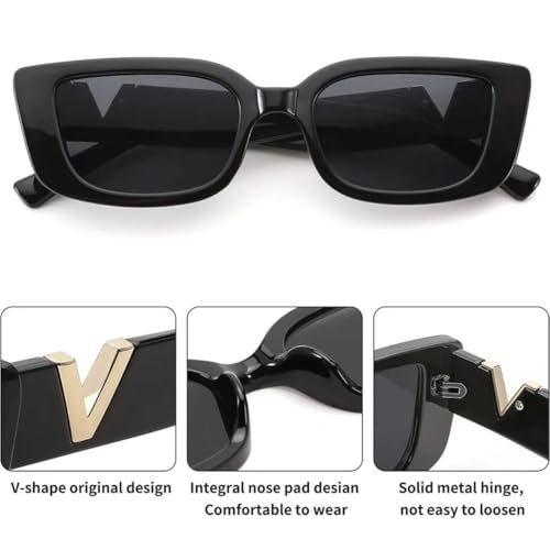 Image of IFLASH Rectangle Sunglasses for Women 90s Retro Trendy Y2K Classical Vintage Square Shades