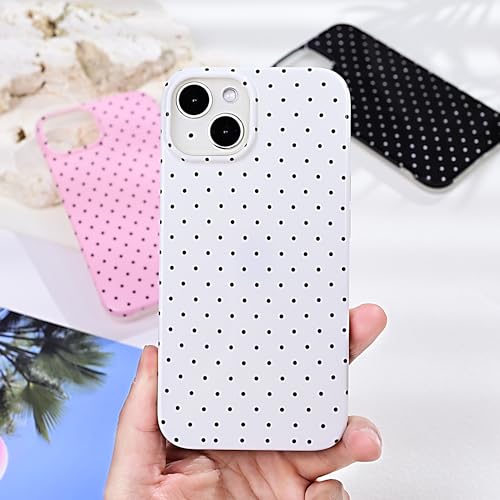 DORAFIN Polka Dot Pattern Phone Case for iPhone 14/15 Plus 6.7", White by DORAFIN - Used condition - Image 6