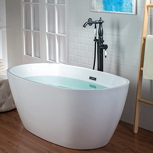 WOODBRIDGE Contemporary Single Handle Floor Mount Freestanding Tub Filler Faucet with Hand Shower in Matte Black Finish by WOODBRIDGE - Image 2