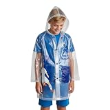 Real Madrid Chubasquero Impermeable para Niños, Lluvia Chaqueta Impermeable con Capucha para Niños, Talla 8 Años